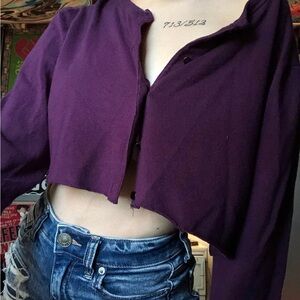 Cropped purple sweater